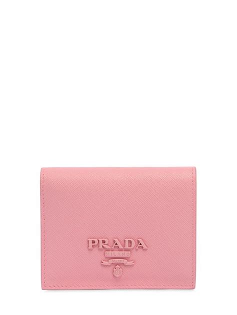 prada pink leather snap wallet|More.